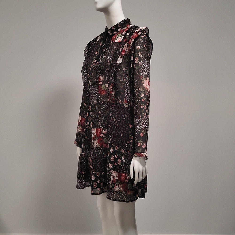H&M Ruffled Floral Chiffon Dress